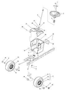 Steering Group Diagram and Parts List for 7800565-RT125380 2009 Briggs and Stratton Lawn Tractor
